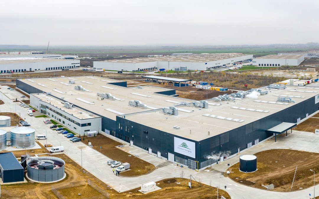 Industrie/ Papier et cellulose – DunaPack Bolintin Deal, Roumanie – courants forts, courants faibles, extinction incendie avec des gaz spéciaux, GTB